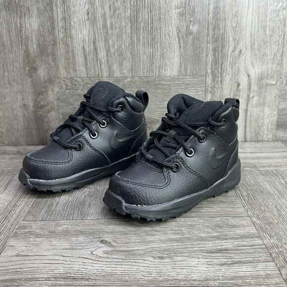 Nike Manoa LTR Infant 6c Triple Black Hightop Shoes - Picture 4 of 8